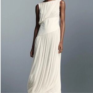Zara One Shoulder Cream Gown